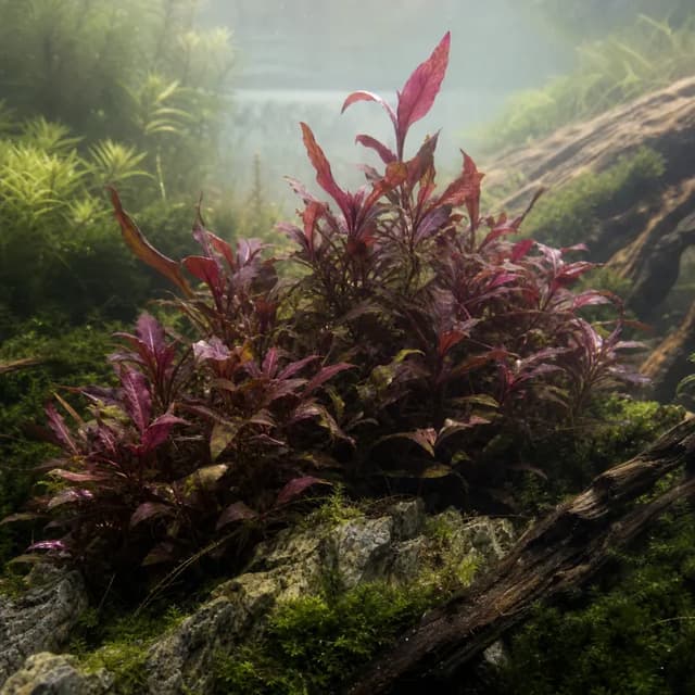 Editorial underwater photograph of Alternanthera reineckii.
