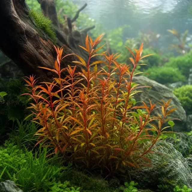 Editorial underwater photograph of Ammannia gracilis.