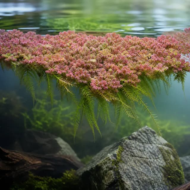 Editorial underwater photograph of Mosquito fern.