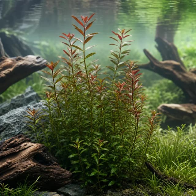 Editorial underwater photograph of Ludwigia repens.
