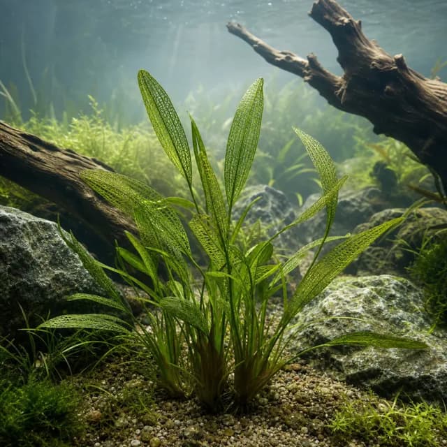 Editorial underwater photograph of Madagascar lace plant.