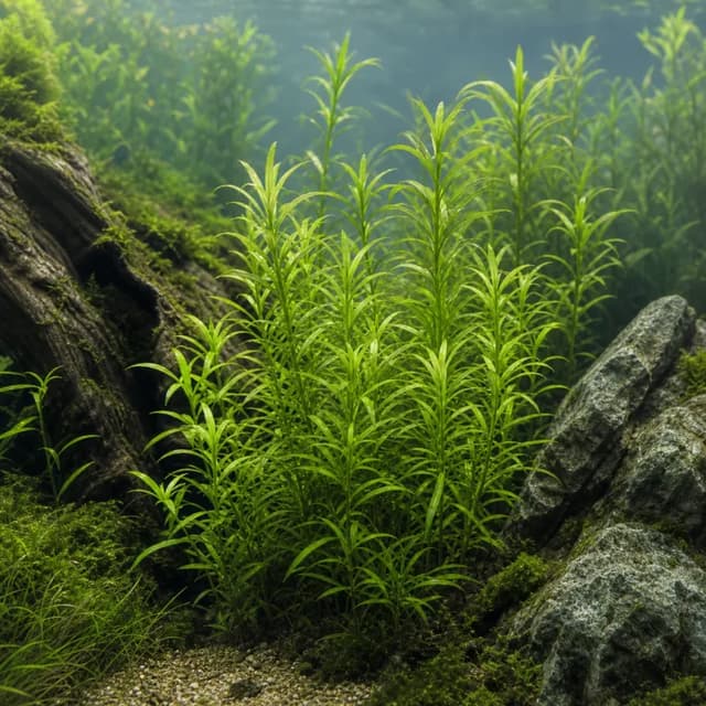 Editorial underwater photograph of Pogostemon deccanensis.