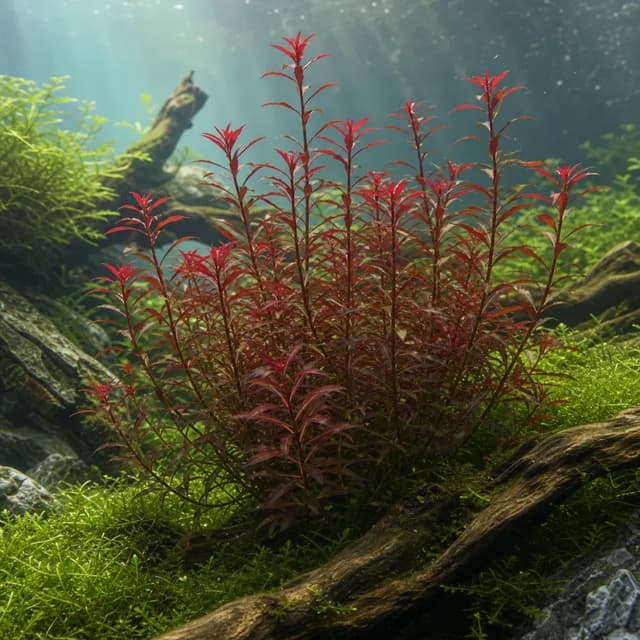 Editorial underwater photograph of Rotala macrandra.