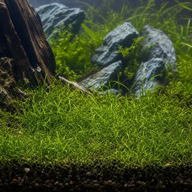 Editorial underwater photograph of Utricularia graminifolia.