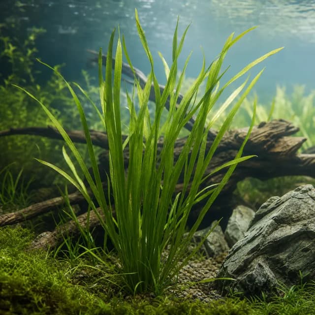 Editorial underwater photograph of Giant vallisneria.
