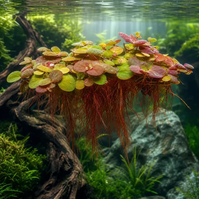 Editorial underwater photograph of Red root floater.